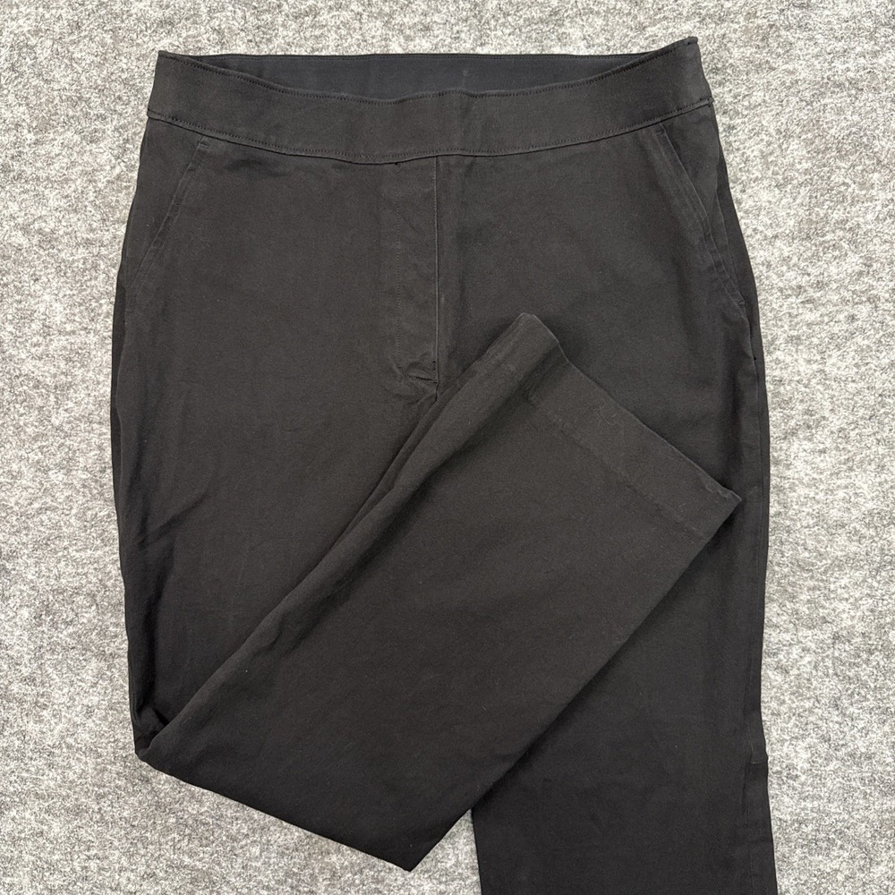 Spanx pull on pants women's large black stretch casual slimming minimalist 20367